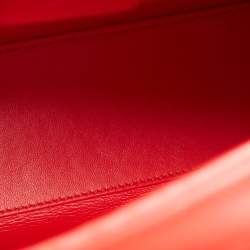 Dior Red Leather Large Lady Dior Pocket Tote