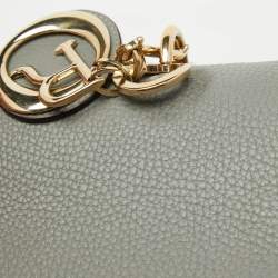 Pre Owned Dior Grey Leather Small Be Dior Top Handle Bag