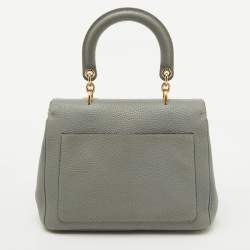 Pre Owned Dior Grey Leather Small Be Dior Top Handle Bag