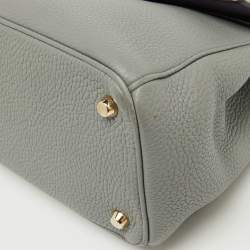 Pre Owned Dior Grey Leather Small Be Dior Top Handle Bag