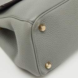 Pre Owned Dior Grey Leather Small Be Dior Top Handle Bag