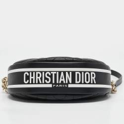 مملوكة مسبقًا Dior Black Cannage Leather Small Vibe Hobo