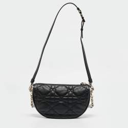 مملوكة مسبقًا Dior Black Cannage Leather Small Vibe Hobo