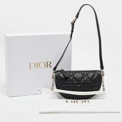 مملوكة مسبقًا Dior Black Cannage Leather Small Vibe Hobo