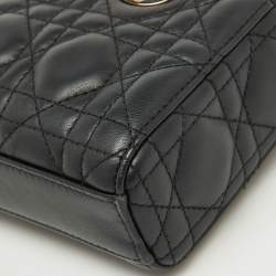 Pre Owned Dior Black Cannage Leather Micro Lady D-Joy Bag