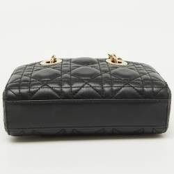 Pre Owned Dior Black Cannage Leather Micro Lady D-Joy Bag
