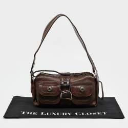 Pre Owned Dior Brown Leather Remove Before Flight Bag