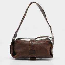 Pre Owned Dior Brown Leather Remove Before Flight Bag