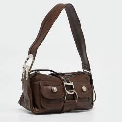 Pre Owned Dior Brown Leather Remove Before Flight Bag