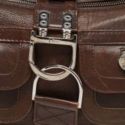Pre Owned Dior Brown Leather Remove Before Flight Bag