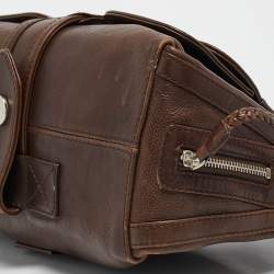 Pre Owned Dior Brown Leather Remove Before Flight Bag