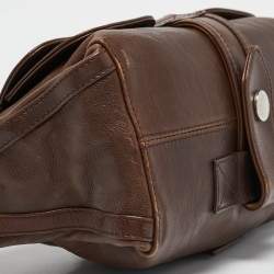 Pre Owned Dior Brown Leather Remove Before Flight Bag