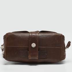 Pre Owned Dior Brown Leather Remove Before Flight Bag