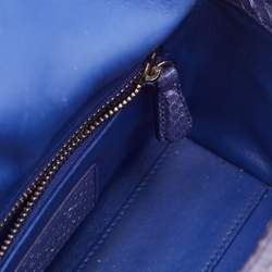Pre Owned Dior Blue Python Mini Lady Dior Tote
