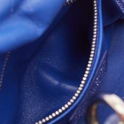 Pre Owned Dior Blue Python Mini Lady Dior Tote
