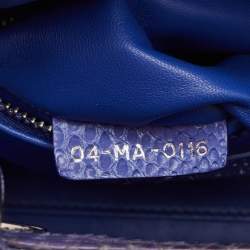Pre Owned Dior Blue Python Mini Lady Dior Tote