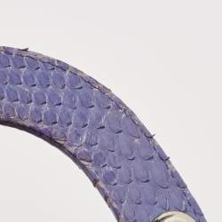 Pre Owned Dior Blue Python Mini Lady Dior Tote