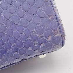 Pre Owned Dior Blue Python Mini Lady Dior Tote
