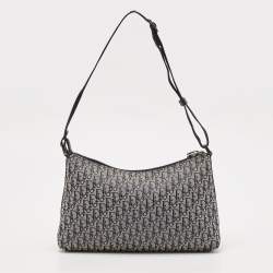 مملوكة مسبقًا Dior Navy Blue Oblique Canvas Trotter Shoulder Bag