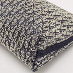 مملوكة مسبقًا Dior Navy Blue Oblique Canvas Trotter Shoulder Bag