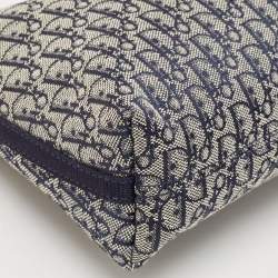 مملوكة مسبقًا Dior Navy Blue Oblique Canvas Trotter Shoulder Bag