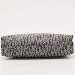 مملوكة مسبقًا Dior Navy Blue Oblique Canvas Trotter Shoulder Bag