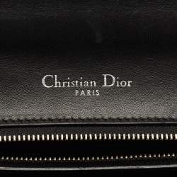 Pre Owned Dior Black Leather and Sequins Medium Diorama Shoulder Bag