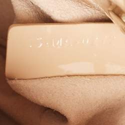 Pre Owned Dior Beige Cannage Patent Leather Micro Lady Dior Tote