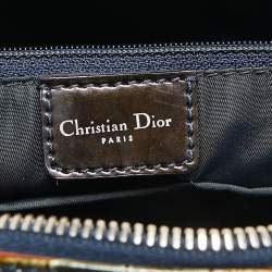 Dior Green/Black Crocodile Saddle Boston Bag