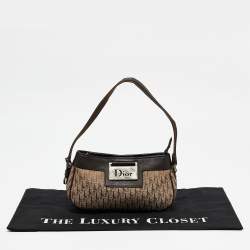 Pre Owned Dior Dark brown/Beige Diorissimo Canvas Street Chic Pochette