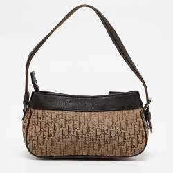 Pre Owned Dior Dark brown/Beige Diorissimo Canvas Street Chic Pochette