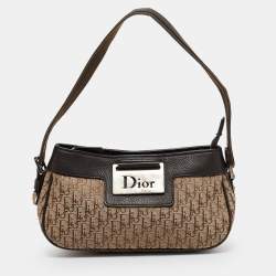 Pre Owned Dior Dark brown/Beige Diorissimo Canvas Street Chic Pochette