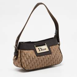 Pre Owned Dior Dark brown/Beige Diorissimo Canvas Street Chic Pochette