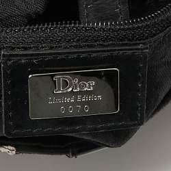 Dior Black/White Fabric and Sequins Saddle Bag