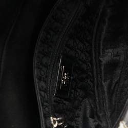 Dior Black/White Fabric and Sequins Saddle Bag