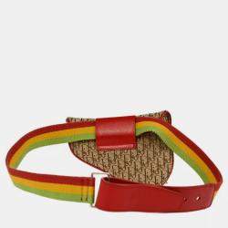 Christian Dior  Beige Canvas Trotter Saddle Belt Bum Bag   