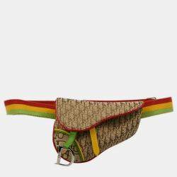 Christian Dior  Beige Canvas Trotter Saddle Belt Bum Bag   