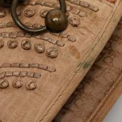 Pre Owned Dior Beige Pleated Leather Plisse Tote