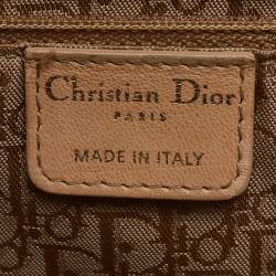 Pre Owned Dior Beige Pleated Leather Plisse Tote