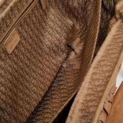 Pre Owned Dior Beige Pleated Leather Plisse Tote