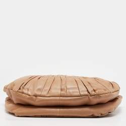 Pre Owned Dior Beige Pleated Leather Plisse Tote