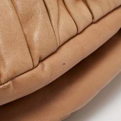 Pre Owned Dior Beige Pleated Leather Plisse Tote