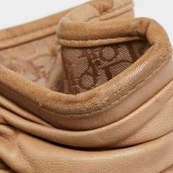 Pre Owned Dior Beige Pleated Leather Plisse Tote