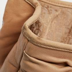 Pre Owned Dior Beige Pleated Leather Plisse Tote