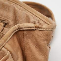 Pre Owned Dior Beige Pleated Leather Plisse Tote