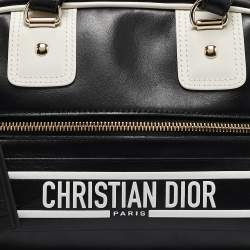 Pre Owned Dior Black/White Leather and Rubber Small Vibe Satchel