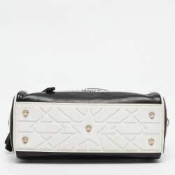 Pre Owned Dior Black/White Leather and Rubber Small Vibe Satchel
