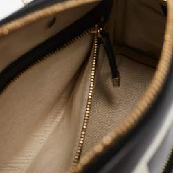 Pre Owned Dior Black/White Leather and Rubber Small Vibe Satchel