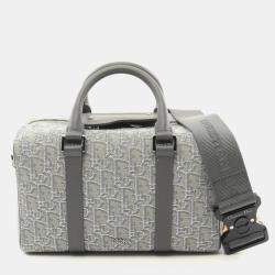 Dior Gray Canvas Leather Lingot 26 Handbag