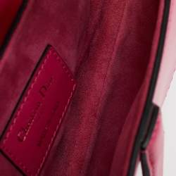 Pre Owned Dior Pink Leather Mini Saddle Bag